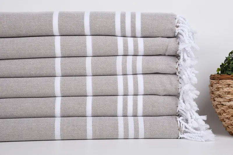 70x40 Cotton Striped Towel, Wedding Shower Gift, Soft towel, Bachelor Party Favors, Thin towel, Personalized Wedding Gift, Bachelorette Beach Towel - 2