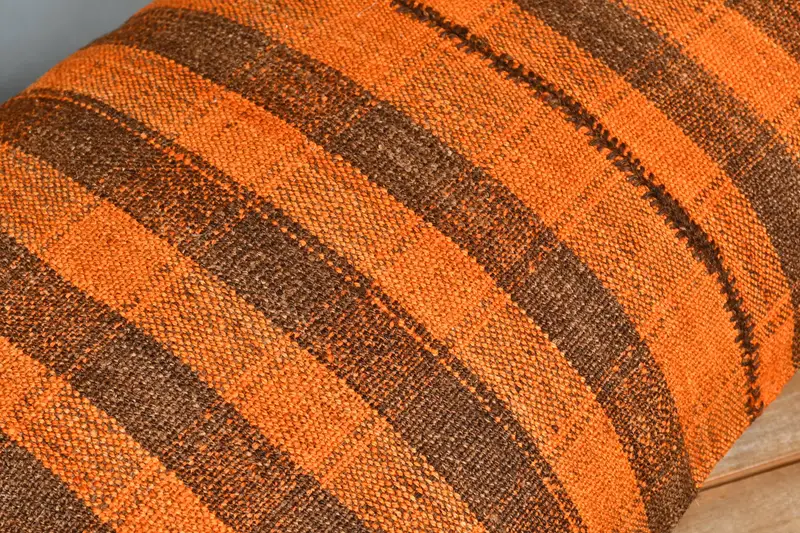 Pillow Case, Gift Pillow, 20x28 Brown Pillow Sham, Pillow for Couch, Oriental Pillow Cover, Vintage Kilim Throw Pillow - 3