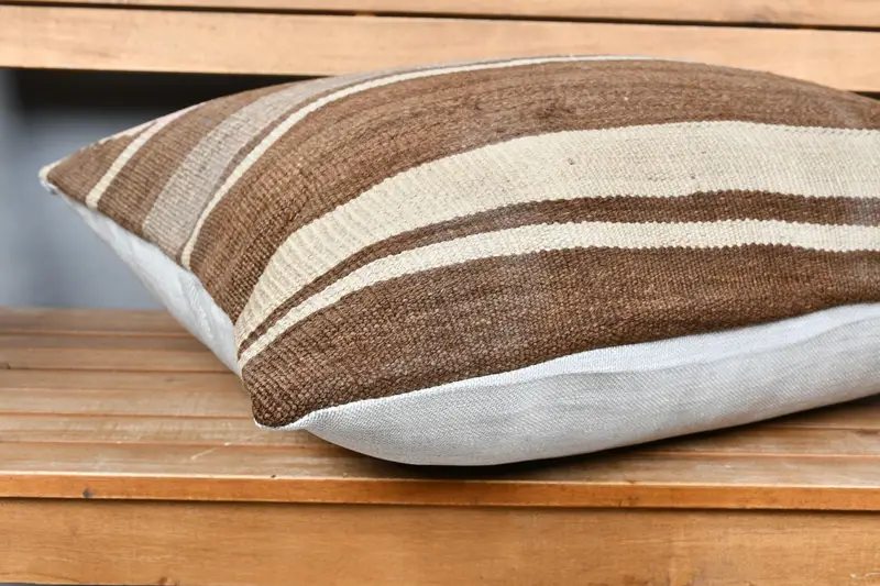 Pillow for Sofa, Toss Pillow Sham, Cushion Cover, 20x28 Beige Cushion Case, Kilim Pillow, Antique Pillows, Boho Throw Pillow Cover - 4