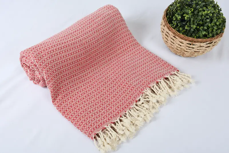 Personalized Blanket, 96x80 Cotton Diamond Towel, Organic Throw, Best Friend Gift Ideas, Throw Blanket Couch, Custom Shower Curtain, Turkish Blanket - 4