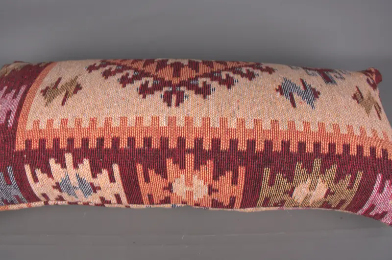 Throw Kilim Pillow, Boho Pillow, Pillow, Turkish Rugs Pillow Case, Turkish Pillow, 16x36 Red Cushion - 7