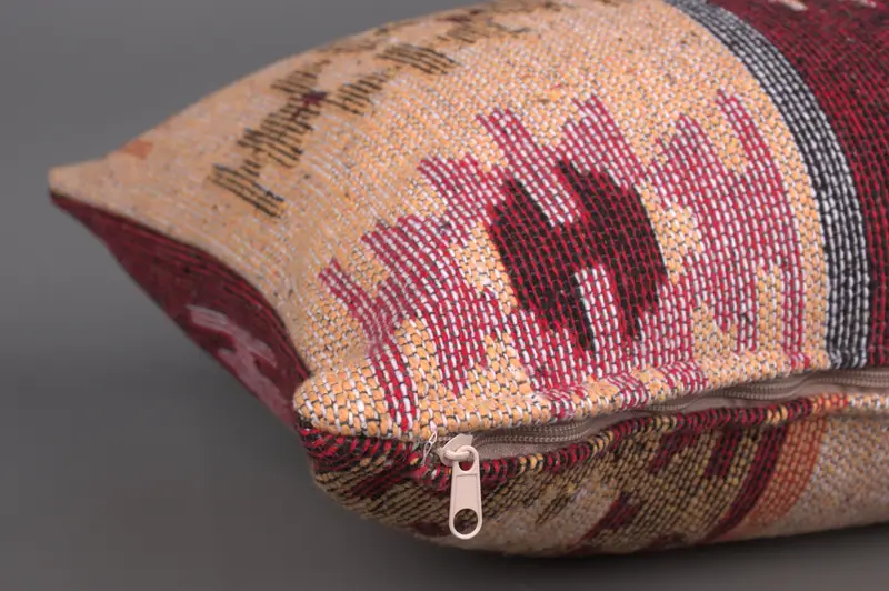 Throw Kilim Pillow, Boho Pillow, Pillow, Turkish Rugs Pillow Case, Turkish Pillow, 16x36 Red Cushion - 6