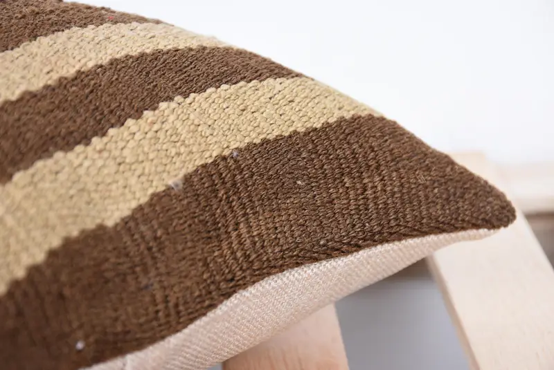 Authentic Cushion Cover, Throw Kilim Pillow, Kilim Cushion Sham, Pillow for Couch, Cushion, Handwoven Pillow Cover Pillow, 12x12 Brown Pillow - 7
