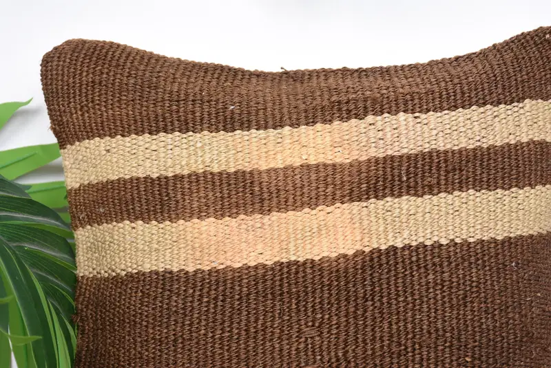 Authentic Cushion Cover, Throw Kilim Pillow, Kilim Cushion Sham, Pillow for Couch, Cushion, Handwoven Pillow Cover Pillow, 12x12 Brown Pillow - 2