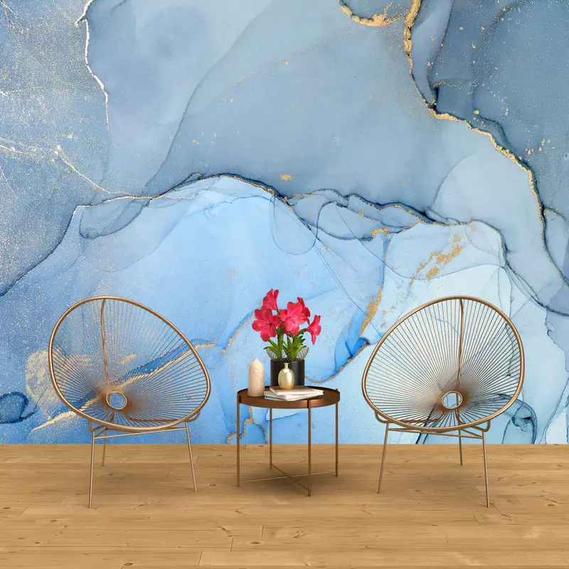 Gold Wall Paper, 3d Wall Paper, Modern Wall Paper, Modern Wall Paper, , Gold Marble Wall Decor, Custom Wall Paper, Shimmery Wall Paper, - 1