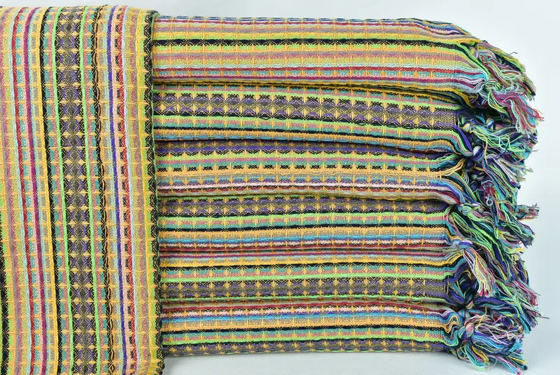 Türkisches Strandtuch, personalisierbar, Senf-Waffeltuch, Beige, 40 x 71 Zoll