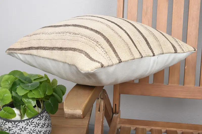 Cozy Throw Cushion Cover, Designer Throw Pillow, Boho Pillow Sham Cover, 16x16 Beige Cushion, Pillow Cover, Turkish Pillow, Pillow for Sofa - 6