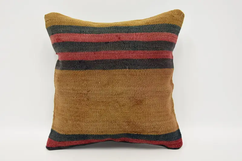 12x12 Brown Cushion Case, Pillow Cover, Retro Throw Cushion Cover, Vintage Kilim Pillow, Boho Pillow, Vintage Kilim Throw Pillow - 1