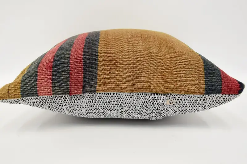 12x12 Brown Cushion Case, Pillow Cover, Retro Throw Cushion Cover, Vintage Kilim Pillow, Boho Pillow, Vintage Kilim Throw Pillow - 5