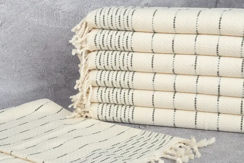 Bridesmaid Gifts, 36x18 Cotton Striped Design Towel, Family Gift, Monogrammed Hand Towel, Beach Theme Wedding Gift, Kitchen Towel, Travel Towel - 2