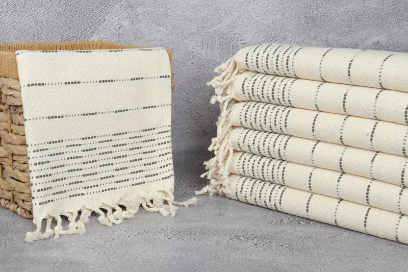 Bridesmaid Gifts, 36x18 Cotton Striped Design Towel, Family Gift, Monogrammed Hand Towel, Beach Theme Wedding Gift, Kitchen Towel, Travel Towel - 3