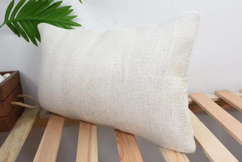 Shabby Chic Cushion Cover, Car Pillow Case, 12x20 White Pillow Case, Throw Kilim Pillow, Cushion Cover, Pillow for Sofa, Boho Pillow Sham Cover - 5