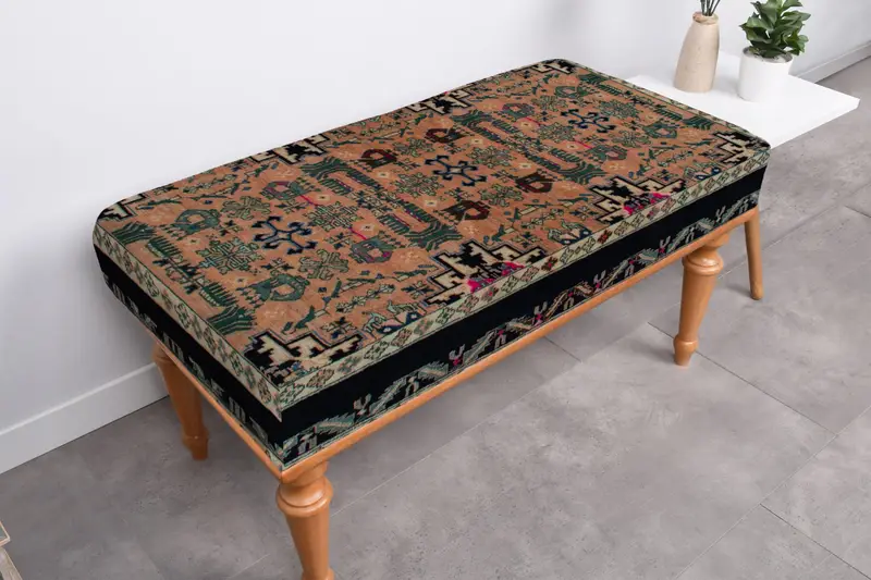 Saklamalı Bohem Çiçek Bankı, Masif Ahşap Bank