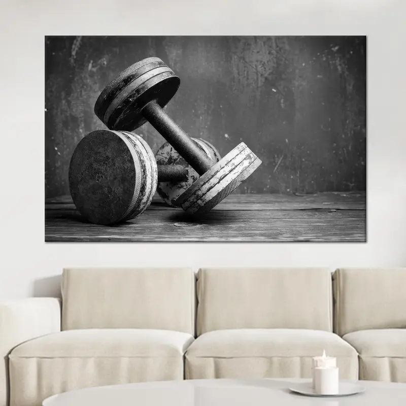 Zarif Siyah Beyaz Spor Salonu Kanvas Tablo Tablo - Sanatsal Dekor