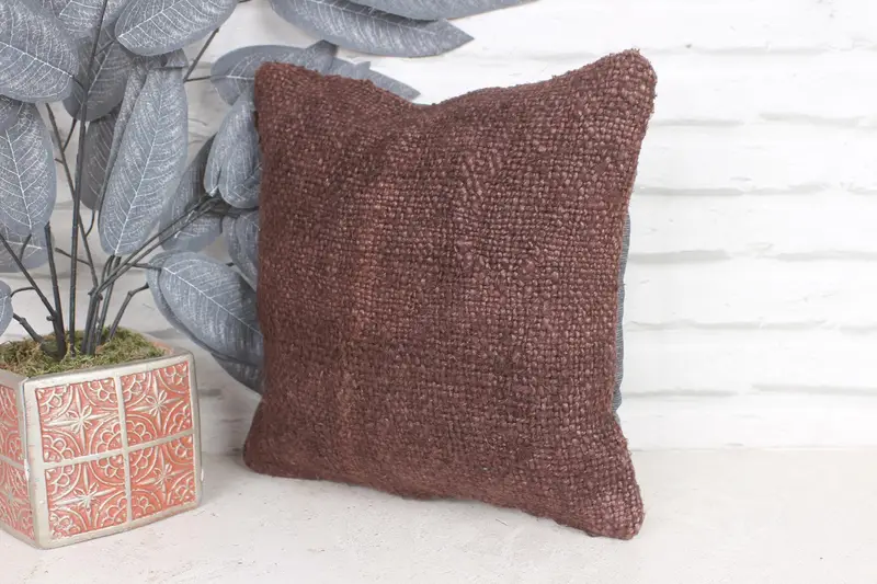 Pillow Case, Oriental Cushion Cover, 12x12 Purple Pillow Sham, Outdoor Bolster Cushion, Kilim Cushion Sham, Pillow for Sofa, Boho Pillow Sham Cover - 4