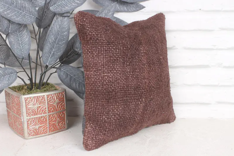Pillow Case, Oriental Cushion Cover, 12x12 Purple Pillow Sham, Outdoor Bolster Cushion, Kilim Cushion Sham, Pillow for Sofa, Boho Pillow Sham Cover - 3