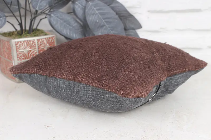 Pillow Case, Oriental Cushion Cover, 12x12 Purple Pillow Sham, Outdoor Bolster Cushion, Kilim Cushion Sham, Pillow for Sofa, Boho Pillow Sham Cover - 6