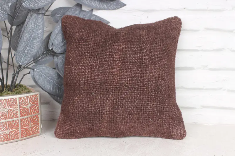 Pillow Case, Oriental Cushion Cover, 12x12 Purple Pillow Sham, Outdoor Bolster Cushion, Kilim Cushion Sham, Pillow for Sofa, Boho Pillow Sham Cover - 1