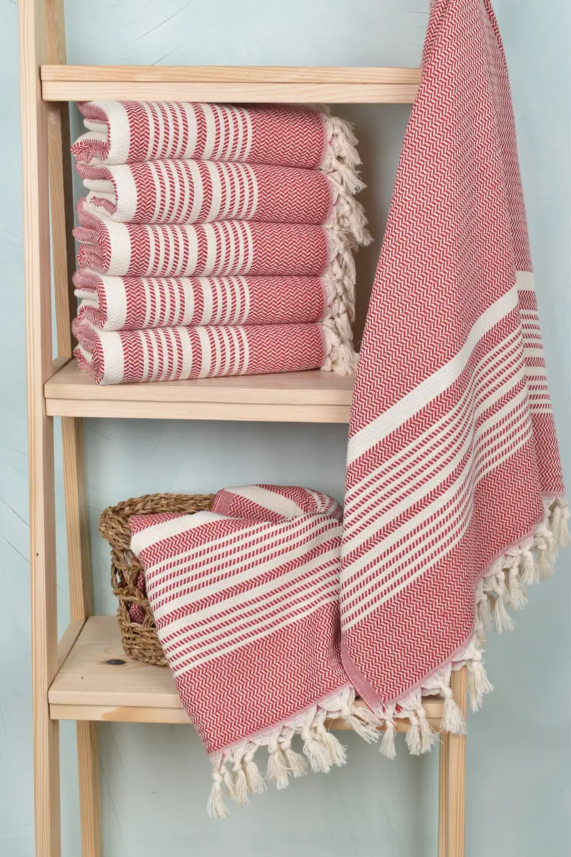 Turkish beach towel with fringe, Valentines Gift, Personalized Gift, Holiday Towel, 70x40 Cotton Striped Towel, Bachelorette Party Gifts, Thin towel - 3