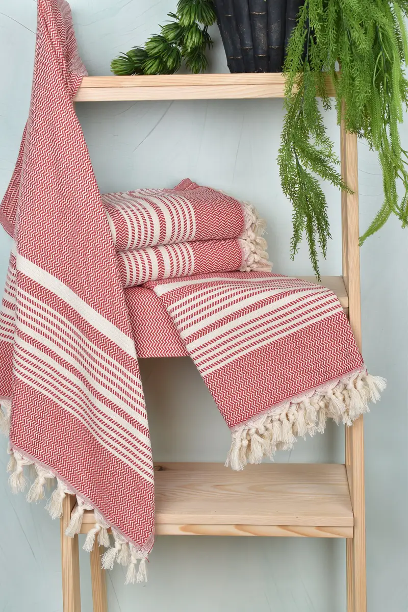 Turkish beach towel with fringe, Valentines Gift, Personalized Gift, Holiday Towel, 70x40 Cotton Striped Towel, Bachelorette Party Gifts, Thin towel - 6