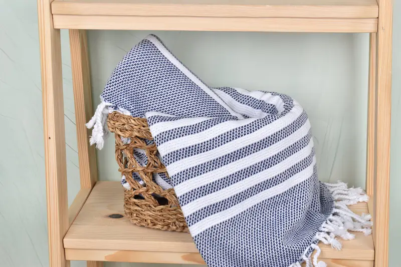 Employee Gifts, Turkish fouta towel for outdoor use, 68x40 Cotton Striped Towel, Monogram Turkish Towel, Embroidered Towel, Absorbent Turkish towel - 4