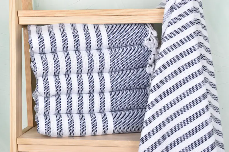 Employee Gifts, Turkish fouta towel for outdoor use, 68x40 Cotton Striped Towel, Monogram Turkish Towel, Embroidered Towel, Absorbent Turkish towel - 2