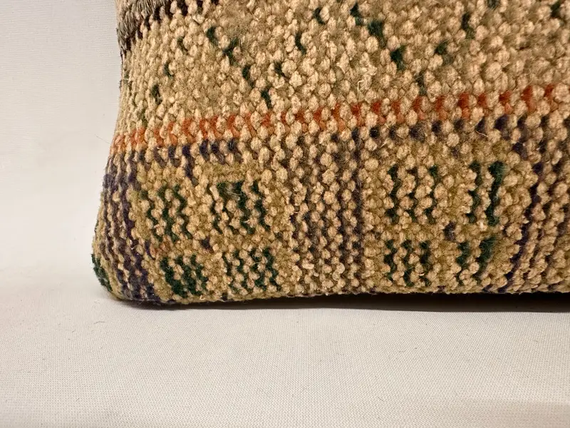 Vintage Pillow, Antique Pillows, Turkish Pillow, Pillow Case, Ottoman Cushion Cover, 12x24 Beige Pillow Case, Square Throw Cushion Case - 2