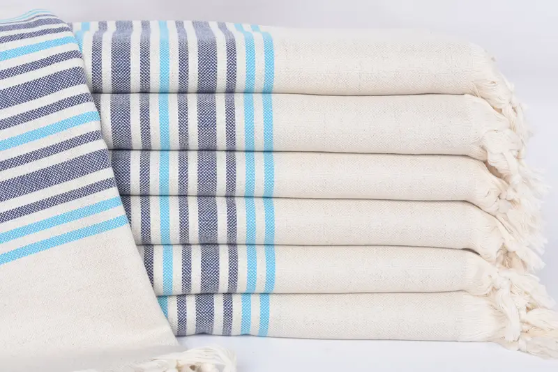 Personalized Beach Towel, Bridal Shower Favors, Bachelorette Party Items, Personalised Gift, 70x40 Linen Striped Towel, Bridesmaid Gift Towel - 1