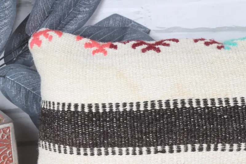 Customized Pillow Sham, Vintage Kilim Throw Pillow, 8x16 Beige Pillow, Gift Pillow, Boho Pillow Sham Cover, One Of A Kind Pillow, Pillow - 2