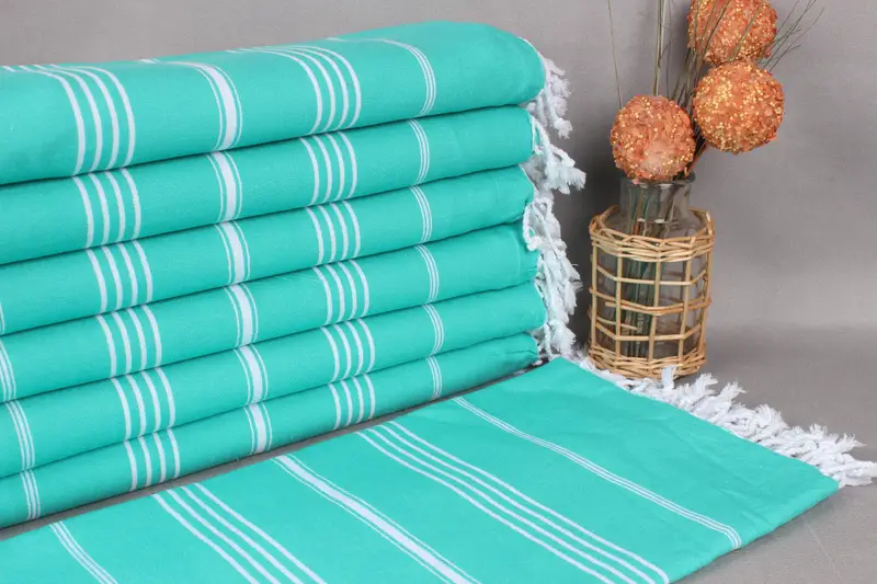 Wedding Favors Personalized Dark Green Striped Towel, 40x71 Inches