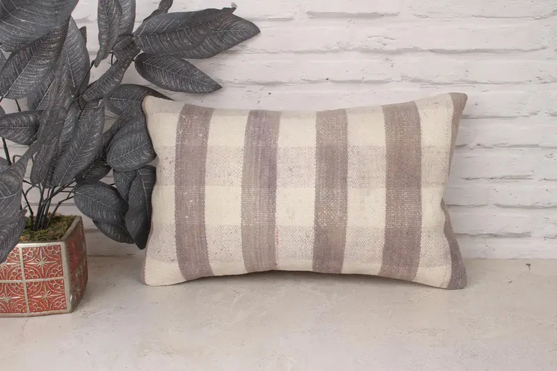 12x20 White Cushion Cover, Pillow for Couch, Interior Designer Pillow, Personalized Gift Pillow Cushion, Cushion, Kilim Pillow, Tapestry Pillow Sham - 1