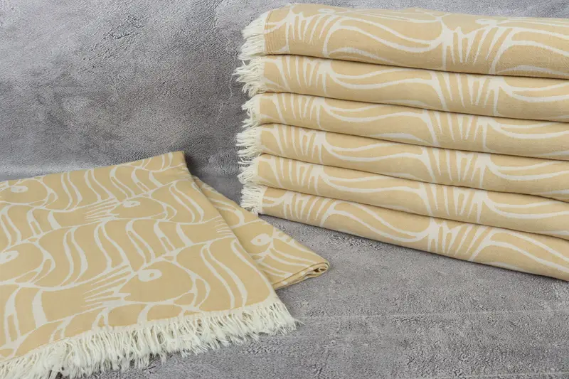 Beach Theme Bachelorette Party, Christmas Gift, Custom Wedding Gifts, 70x60 Cotton Fish Design Towel, Bridesmaid Gifts, Throw Blanket Couch - 2