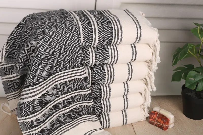 Diamond Tea Towel Monogram Kitchen Towel, 40x18 Inches