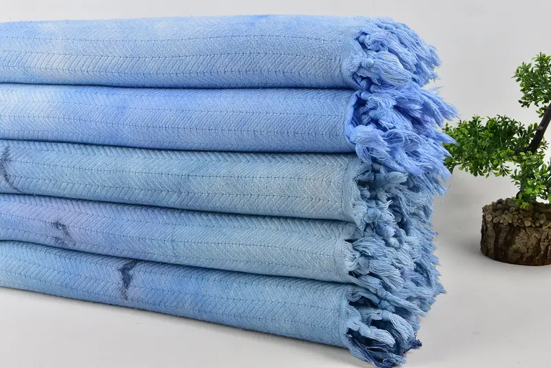 Monogram Blanket, Personalized Gifts, 92x68 Cotton Tie Dye Chevron Towel, First Wedding Anniversary Gift, Bridesmaid Favors, Custom Wedding Gifts - 3