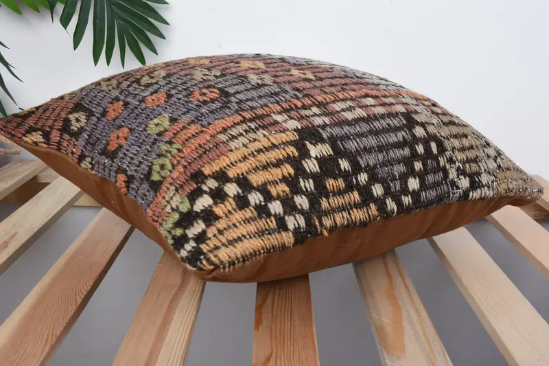 Armchair Pillow Cover, Throw Kilim Pillow, Pattern Throw Cushion, Cushion, 16x16 Red Pillow Cover, Pillow for Couch, Home Decor Pillow - 4