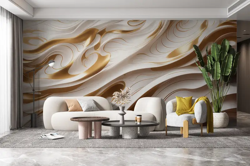 Soft Tones Wall Stickers, Wall Mural Wallpaper, Brown Wall Art, Modern Wall Poster, Abstract Wall Poster, Wall Art Decor, - 3