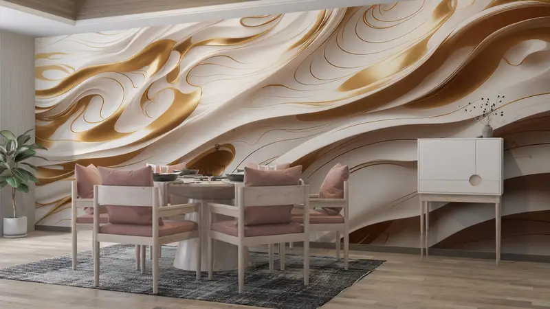 Soft Tones Wall Stickers, Wall Mural Wallpaper, Brown Wall Art, Modern Wall Poster, Abstract Wall Poster, Wall Art Decor, - 4