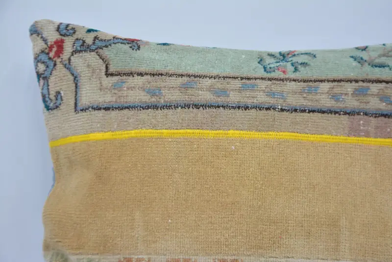 Geometric Embroidered Pillow, 20x28 Inches, Handmade Decorative Pillow - 2