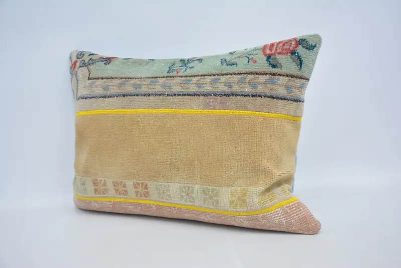 Geometric Embroidered Pillow, 20x28 Inches, Handmade Decorative Pillow - 4