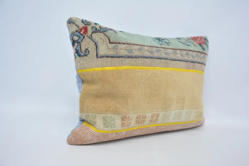 Geometric Embroidered Pillow, 20x28 Inches, Handmade Decorative Pillow - 3