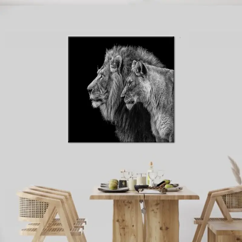 Majestätische Löwen-Leinwand: Perfektes Geschenk für Löwenliebhaber für die Männerhöhle