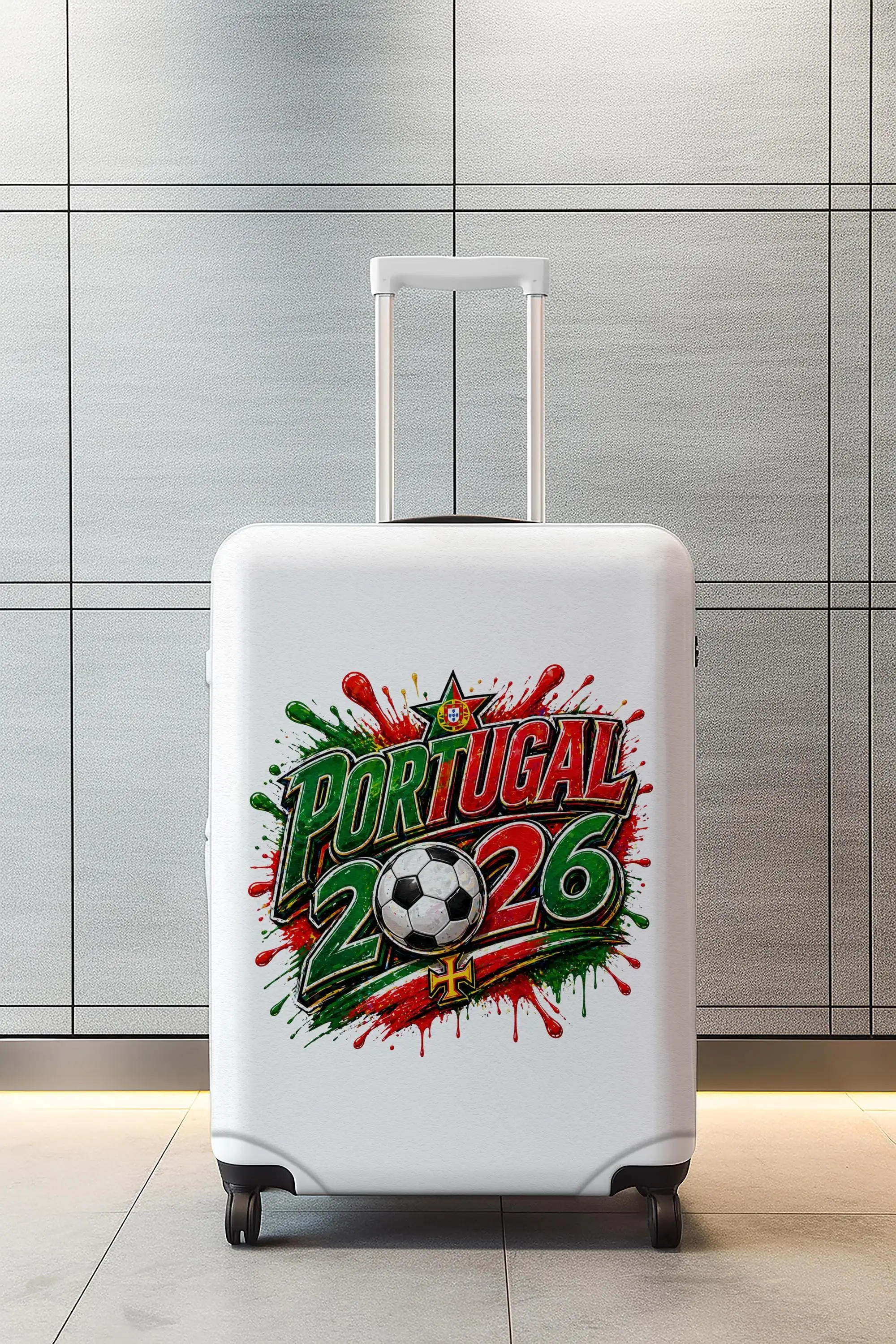 Portugal-Fußball-Gepäckhülle, 2026-Fan-Kofferschutz mit lebendigem Design - 1