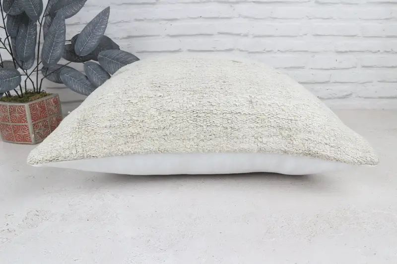 Ottoman Cushion Case, Pillow Cover, Boho Pillow Sham Cover, Pet Cushion Cover, Turkish Kilim Pillow, Antique Pillows, 22x22 White Pillow Case - 6