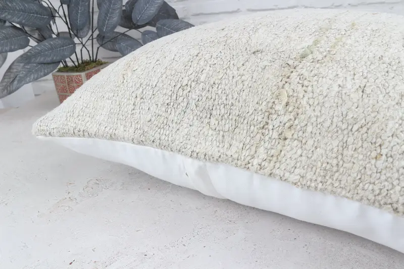 Ottoman Cushion Case, Pillow Cover, Boho Pillow Sham Cover, Pet Cushion Cover, Turkish Kilim Pillow, Antique Pillows, 22x22 White Pillow Case - 8