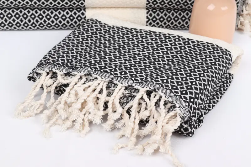 Gift For Bride, Thin towel, Gym Towel, Handwoven Turkish Towel, 70x40 Cotton Diamond Towel, Bachelor Bachelorette Party Favors, Sand-resistant towel - 5