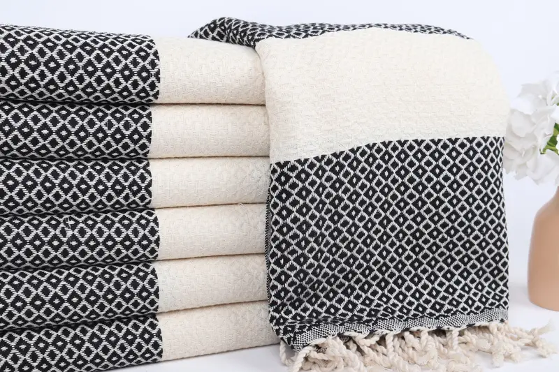 Gift For Bride, Thin towel, Gym Towel, Handwoven Turkish Towel, 70x40 Cotton Diamond Towel, Bachelor Bachelorette Party Favors, Sand-resistant towel - 2