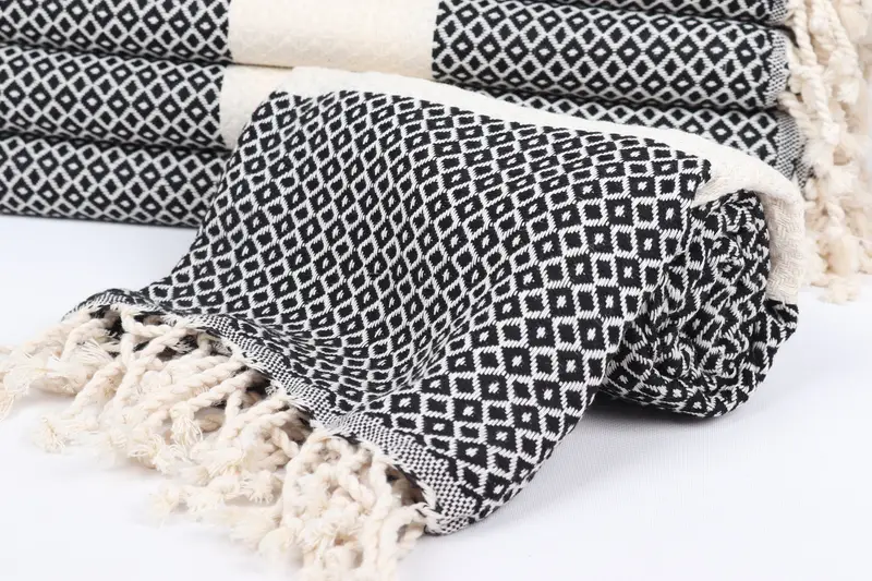 Gift For Bride, Thin towel, Gym Towel, Handwoven Turkish Towel, 70x40 Cotton Diamond Towel, Bachelor Bachelorette Party Favors, Sand-resistant towel - 4