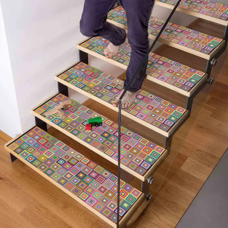 Vibrant Geometric Pattern Multicolor Printed Rug for Modern Spaces