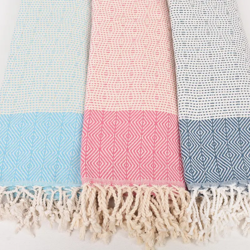 Personalized Turkish Beach Towel Organic Cotton Beige, 70x40 Inches