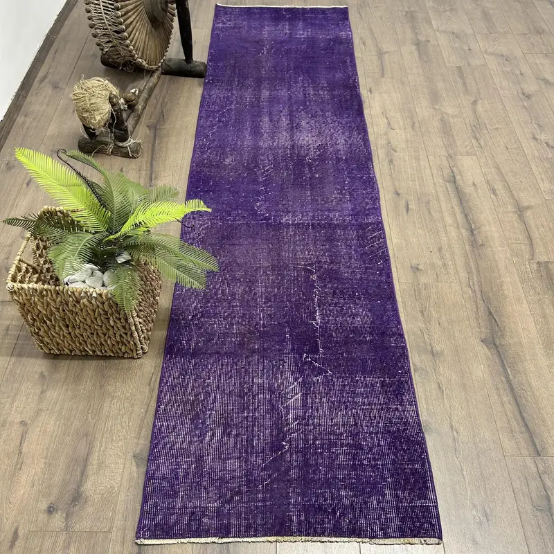 Purple Southwestern Rug, 2,3x8,7 ft Chic Southwestern Decor